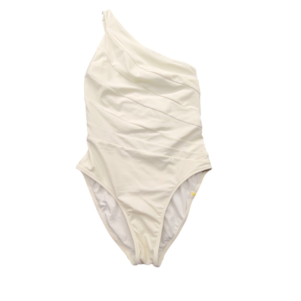Summersalt The Ruched One-Shoulder One-Piece Swimsuit White Ivory Size 4 - Picture 2 of 10